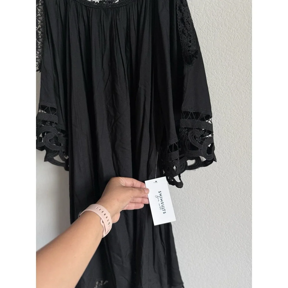 Swimsuits for All Women's Sz 18/20 Vera Crochet Cold Shoulder Cover Up Dress NEW